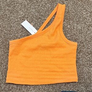 American Eagle Outfitters Orange Asymmetrical Crop Top